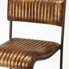 Natural Brown Leather Bar Stool