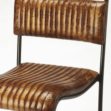 Natural Brown Leather Bar Stool