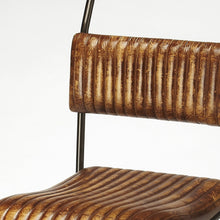 Natural Brown Leather Bar Stool