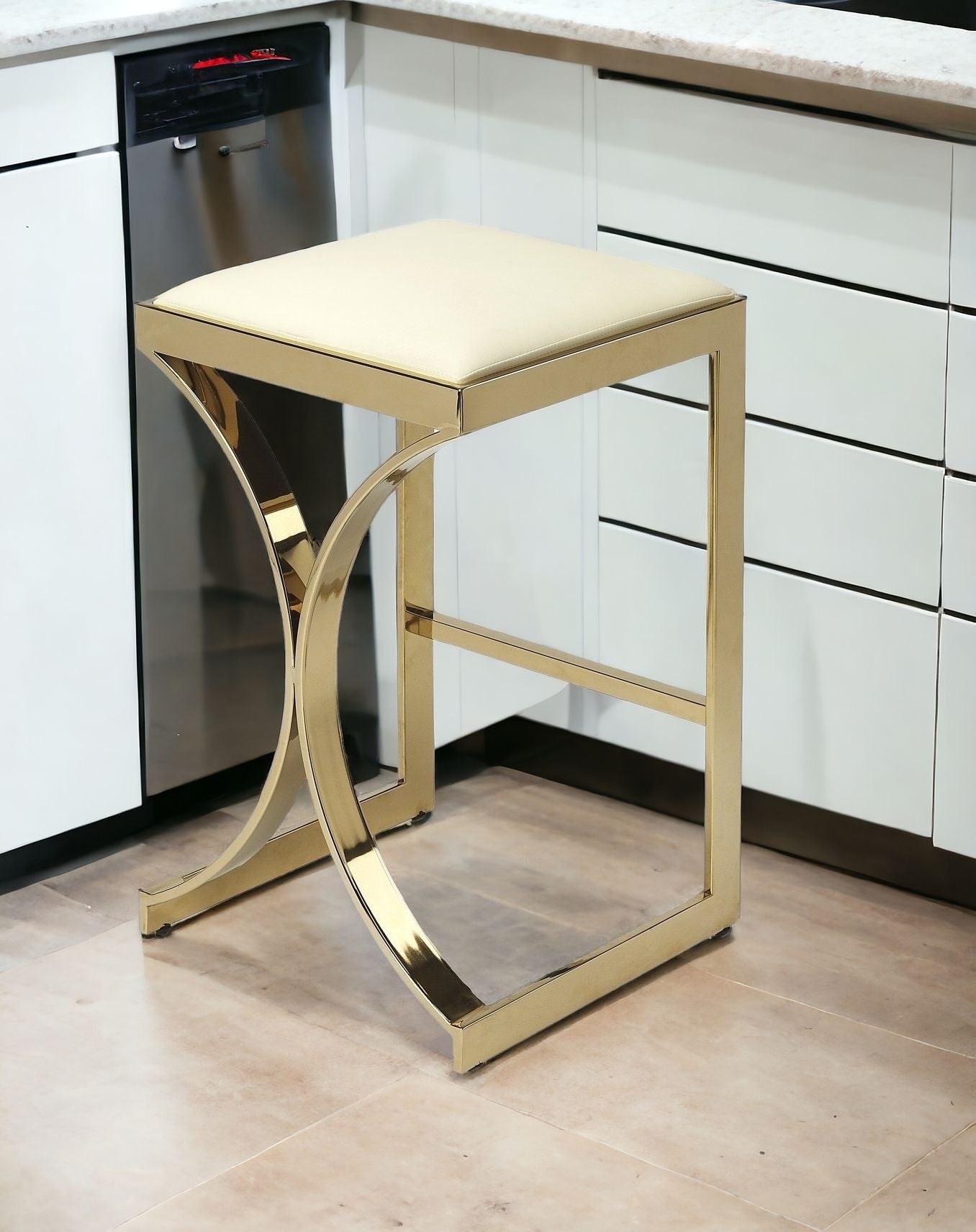 Gold Plated Counter Stool