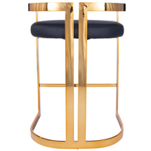 Gold And Black Faux Leather Counter Stool
