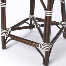 White And Chocolate Rattan Counter Stool
