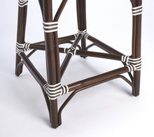 White And Chocolate Rattan Counter Stool