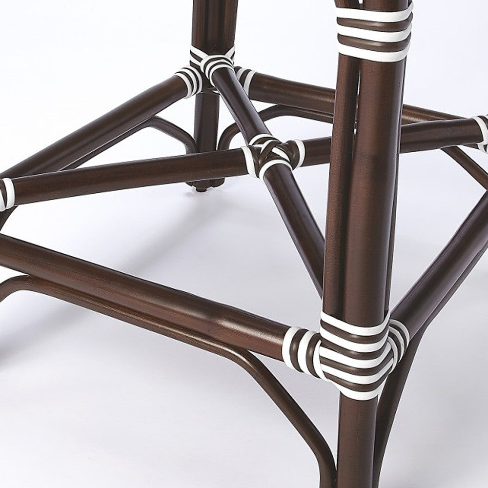 White And Chocolate Rattan Counter Stool
