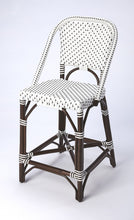 White And Chocolate Rattan Counter Stool