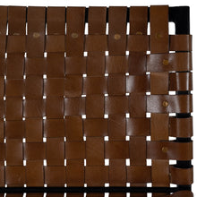 Brown Woven Leather Bar Stool