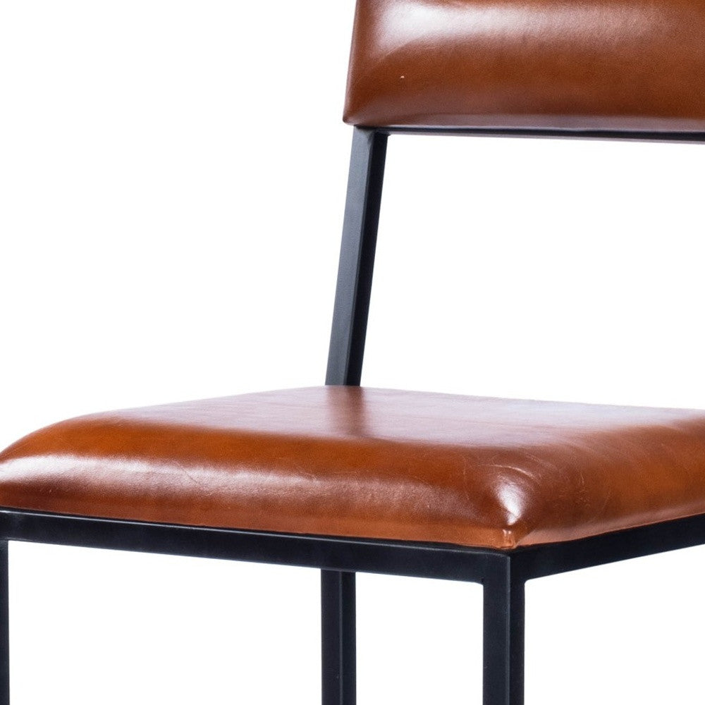 Classic Leather And Metal Counter Stool