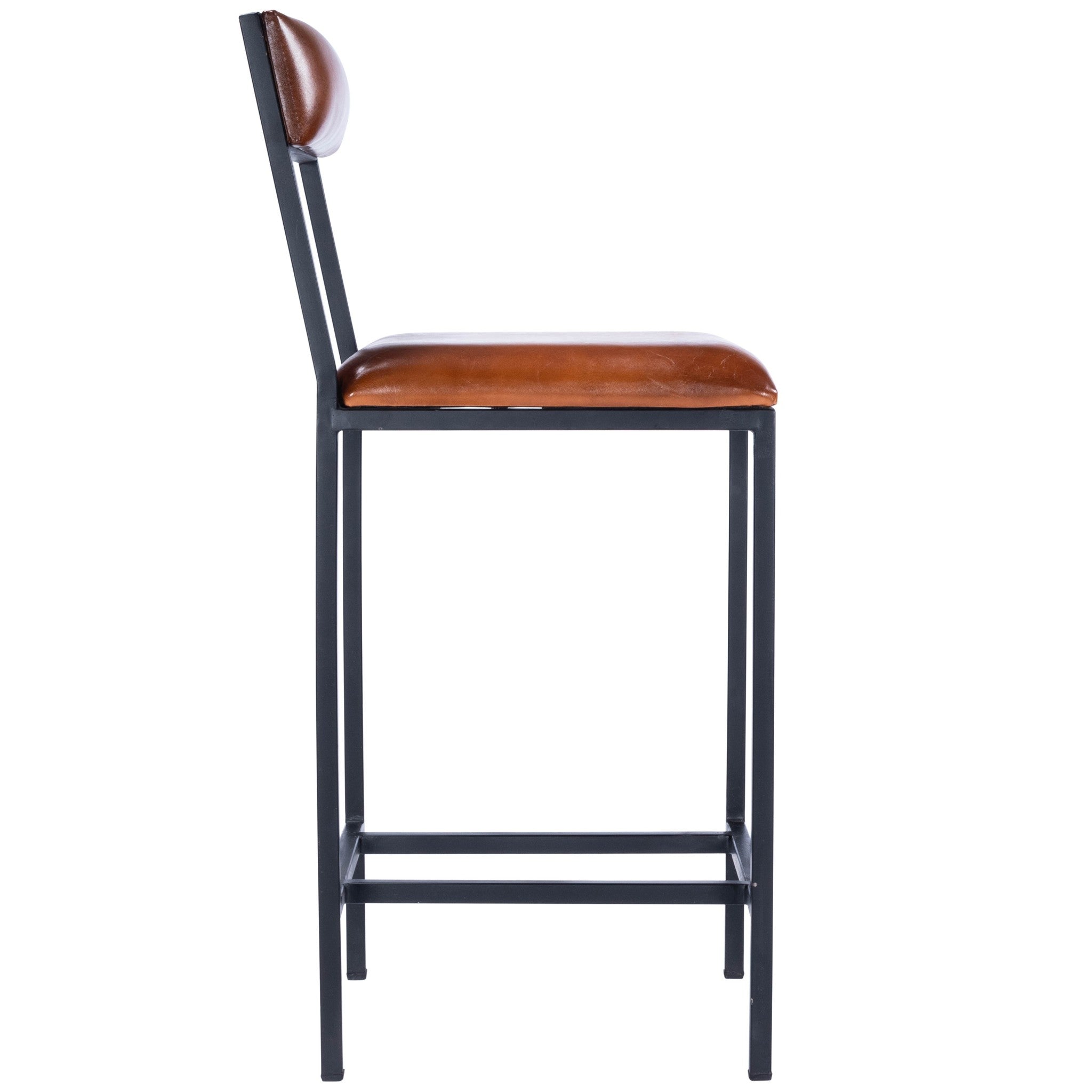 Classic Leather And Metal Counter Stool