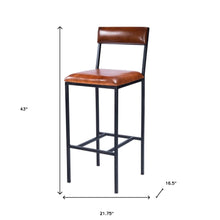 Classic Leather And Metal Bar Stool