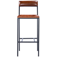 Classic Leather And Metal Bar Stool
