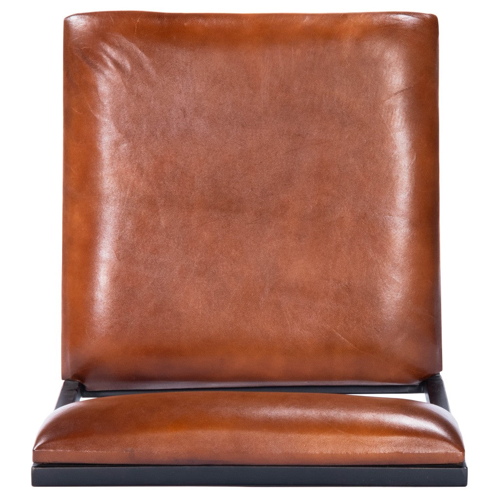 Classic Leather And Metal Bar Stool