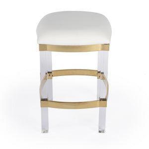 Acrylic And Polished Gold Counter Stool