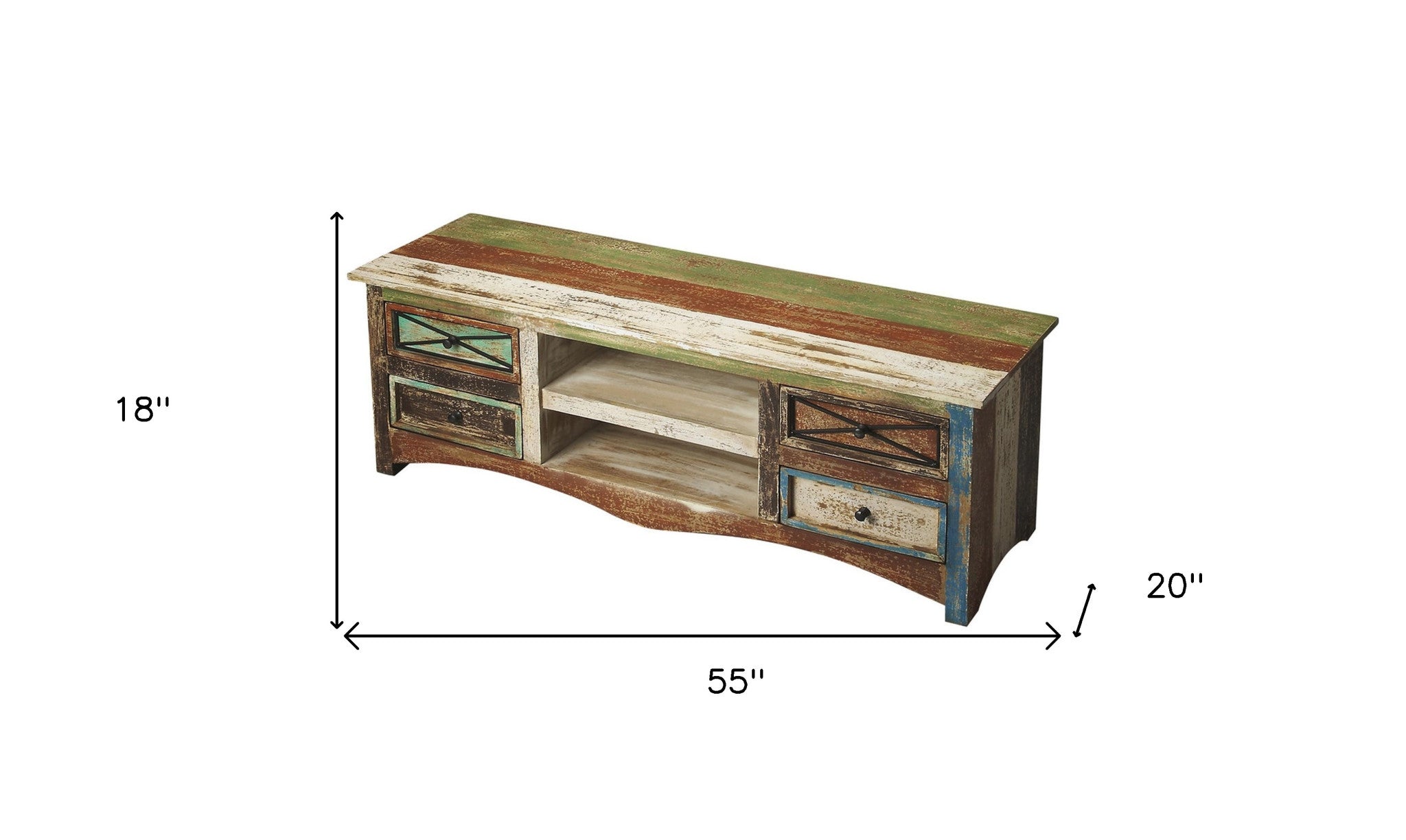 Consola de entretenimiento de madera reciclada Decatur