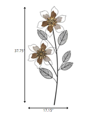 Metal Wire Flower Wall Decor Piece