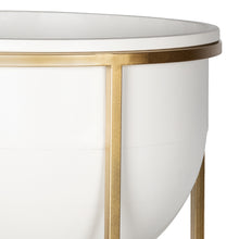 Set Of Two White And Gold Metal Planters