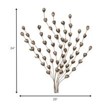 Gold Metal Leaf Bunch Wall Decor