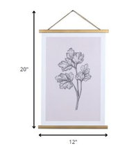 Pink Floral Print Scroll Wall Art
