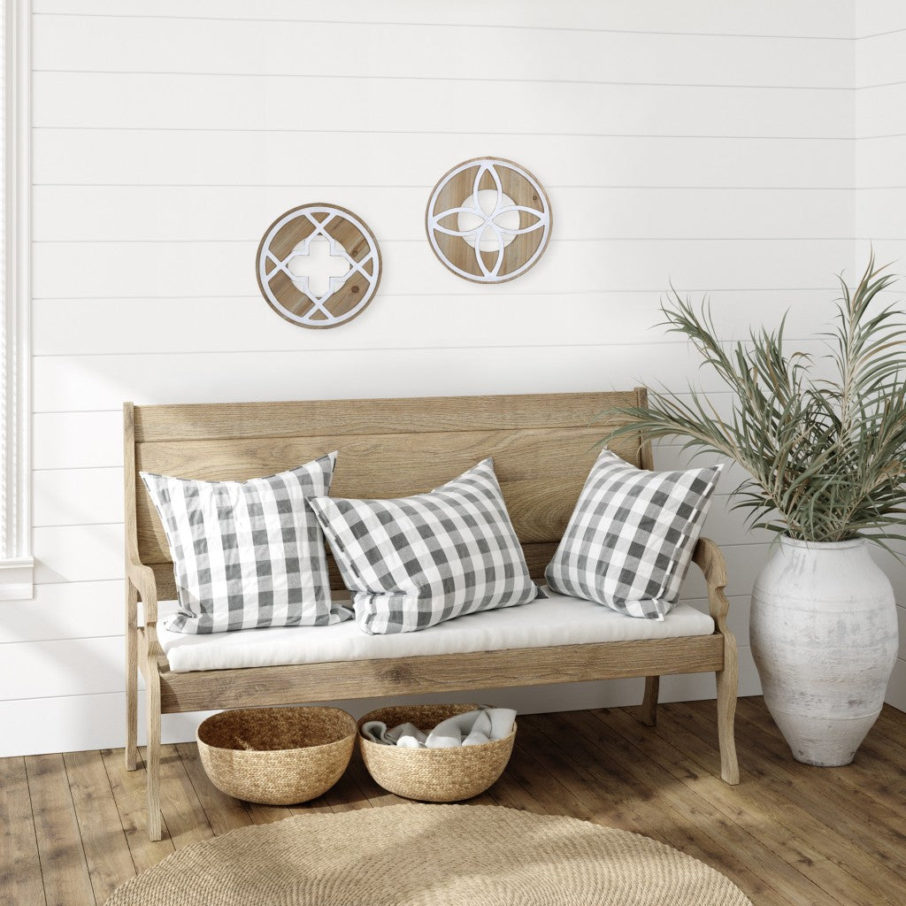 Rustic Two Tone Round Wall Decor
