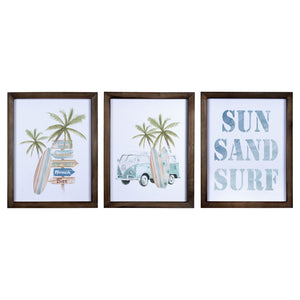 Set Of Three Beach Themed Wall Art