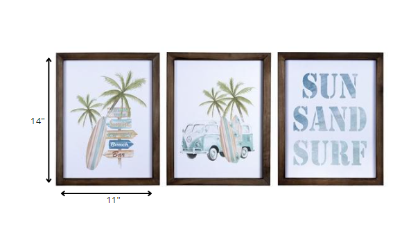 Set Of Three Beach Themed Wall Art