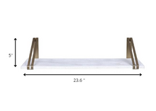 White And Gold Metal Wall Shelf