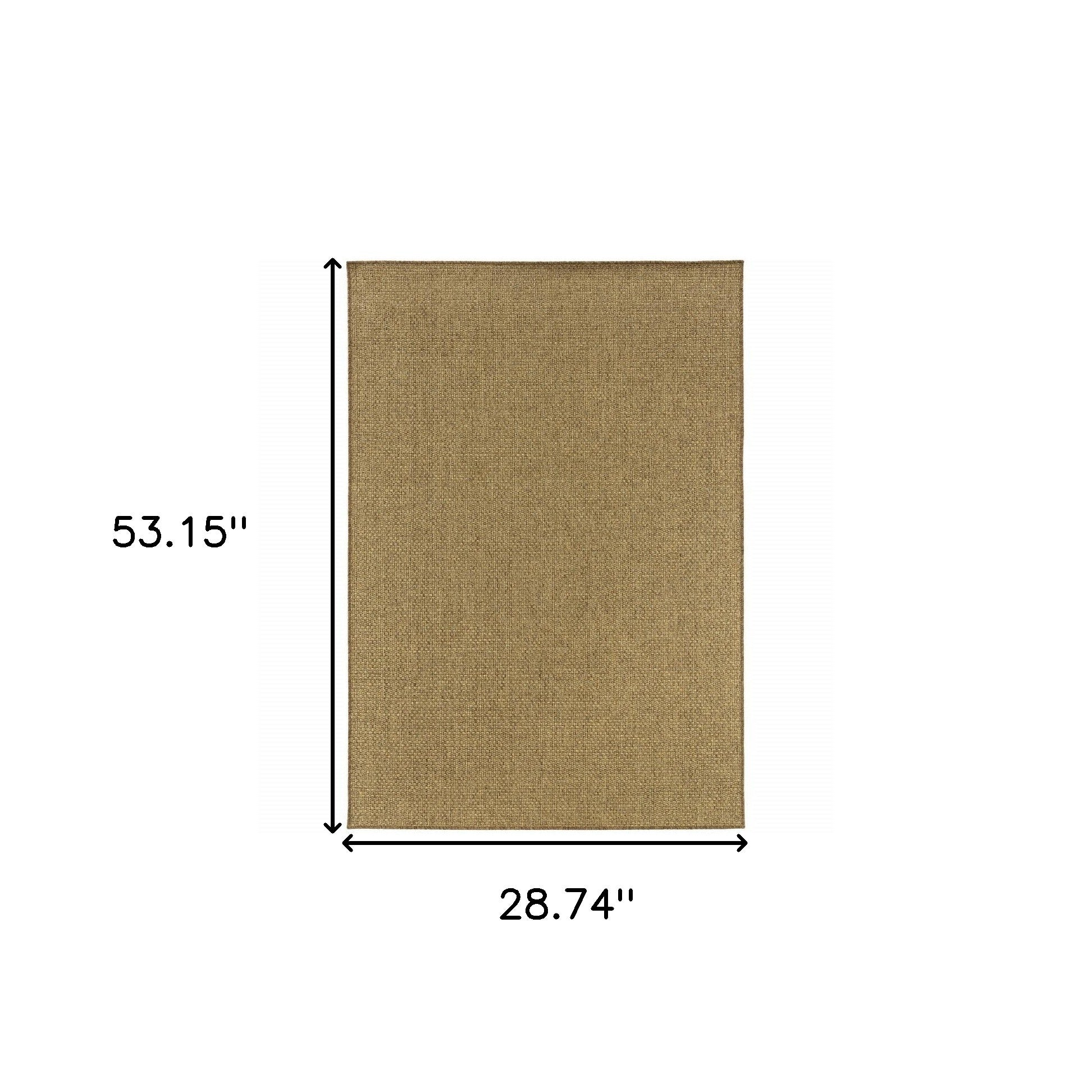 2’X8’ Solid Tan Indoor Outdoor Runner Rug