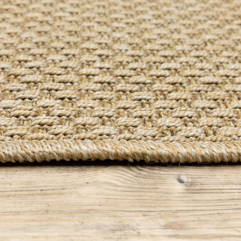 2’X8’ Solid Sand Beige Indoor Outdoor Runner Rug