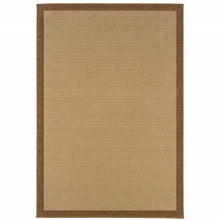 5’X8’ Beige And Brown Plain Indoor Outdoor Area Rug