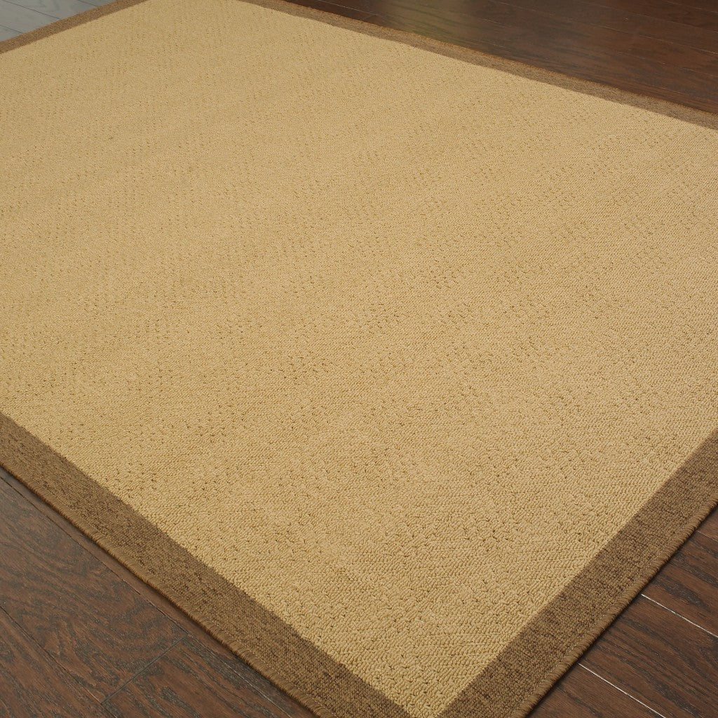 5’X8’ Beige And Brown Plain Indoor Outdoor Area Rug