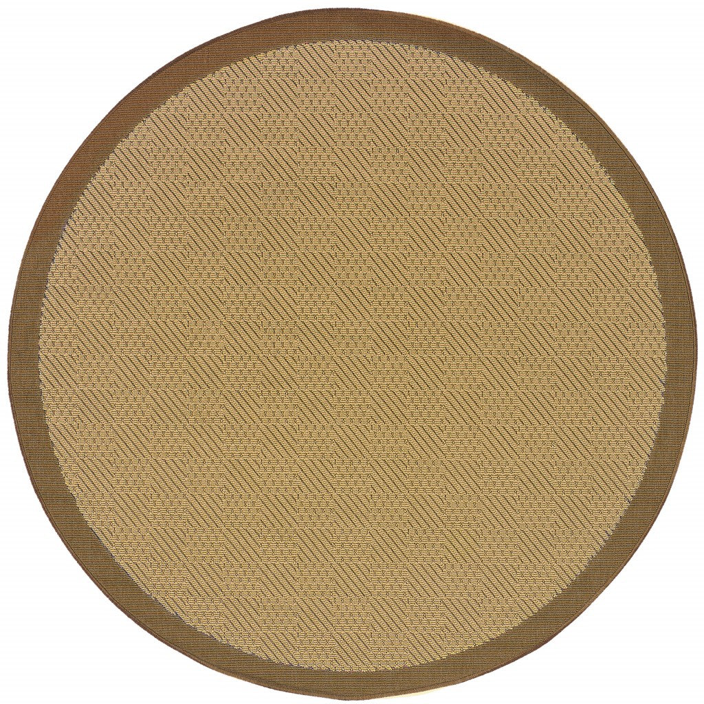 5’X8’ Beige And Brown Plain Indoor Outdoor Area Rug