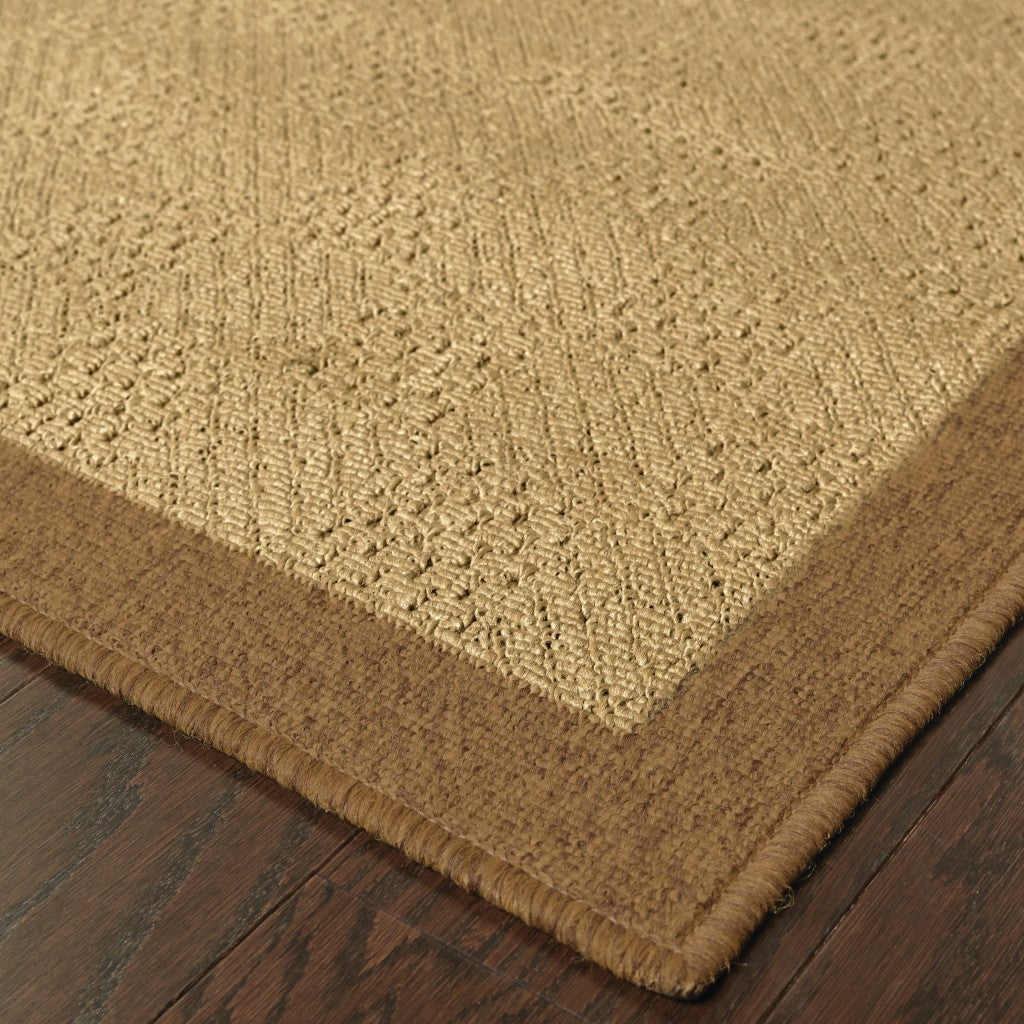 5’X8’ Beige And Brown Plain Indoor Outdoor Area Rug