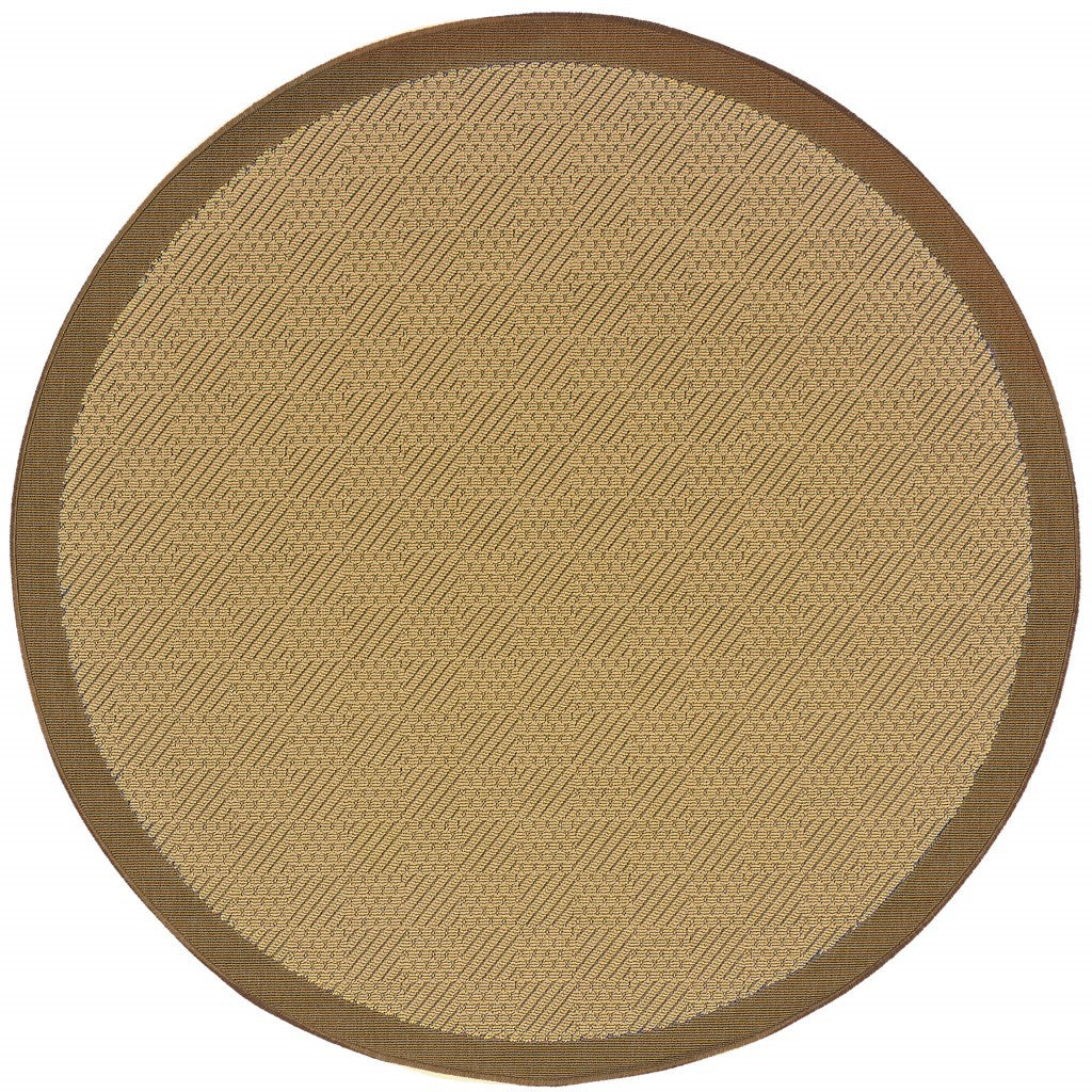5’X8’ Beige And Brown Plain Indoor Outdoor Area Rug