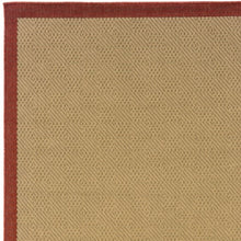2’X8’ Beige And Red Plain Indoor Outdoor Runner Rug