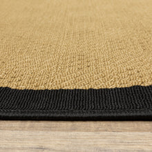 2’X8’ Beige And Black Plain Indoor Outdoor Runner Rug