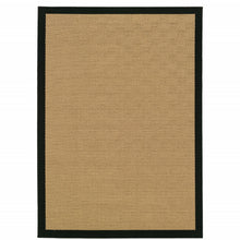 Beige And Black Plain Indoor Outdoor Runner Rug - 2’ x 8’