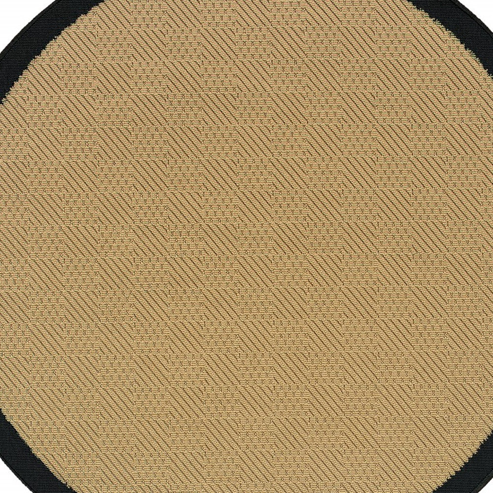 Beige And Black Plain Indoor Outdoor Runner Rug - 2’ x 8’