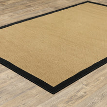 Beige And Black Plain Indoor Outdoor Runner Rug - 2’ x 8’