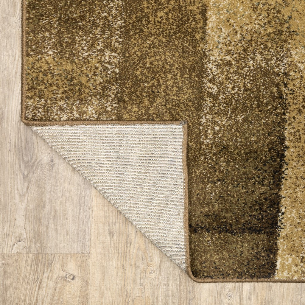 Brown And Beige Distressed Blocks Area Rug - 3’ x 5’