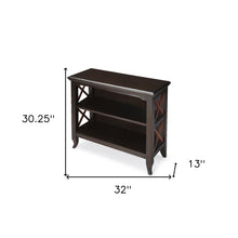 Newport Black & Cherry Low Bookcase