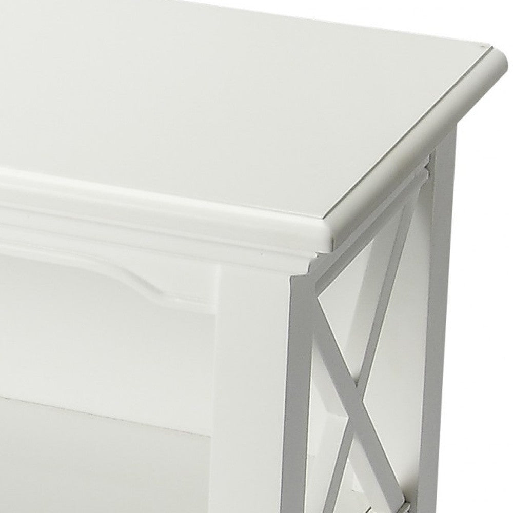 Newport Glossy White Low Bookcase