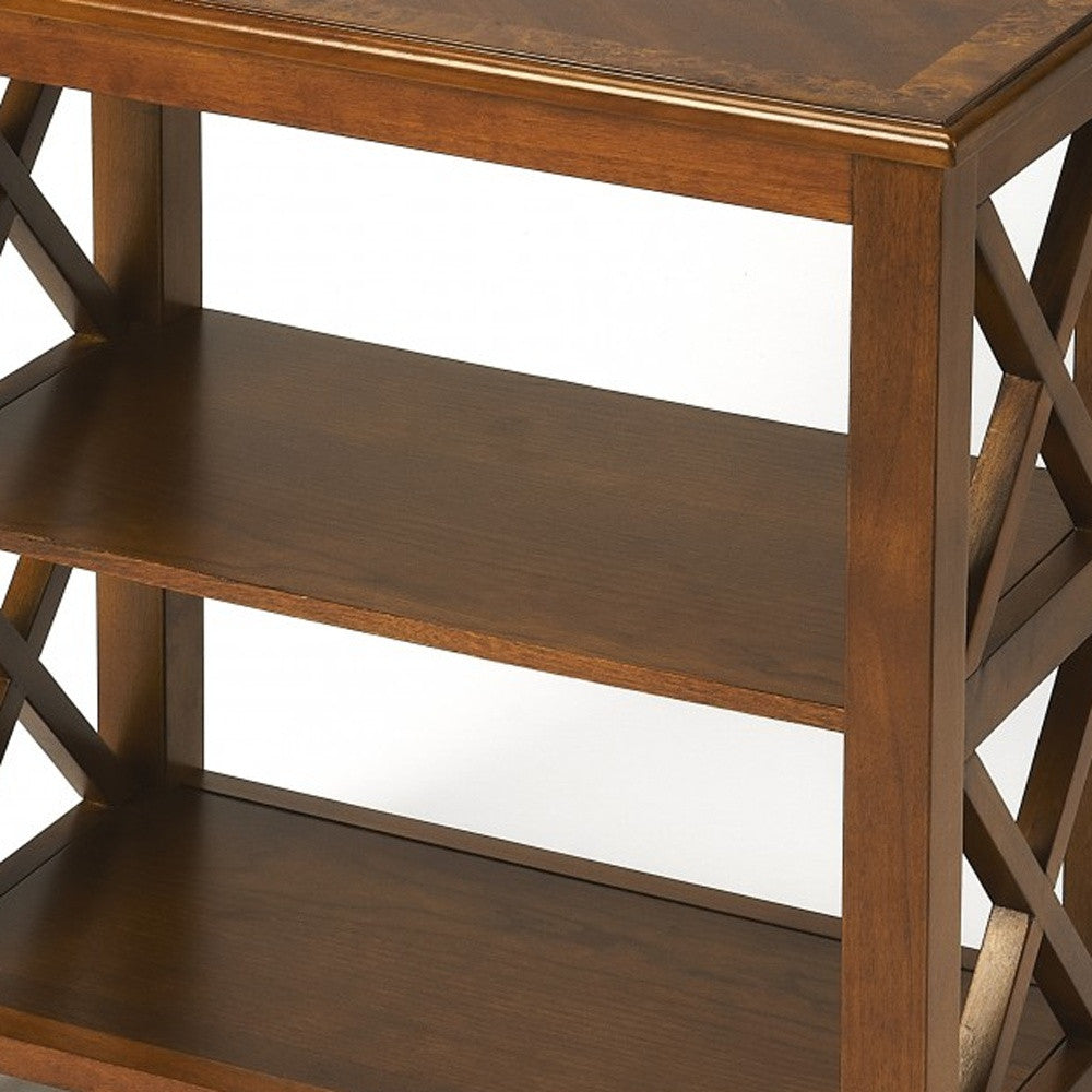 Vance Olive Ash Burl Bookcase