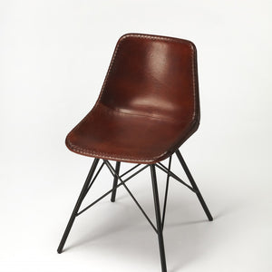 Brown Leather Side Chair