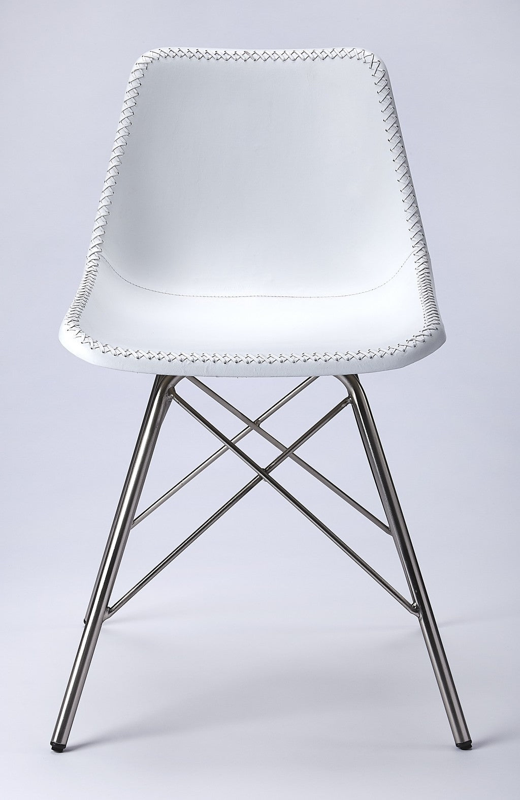 White Leather Accent Chair