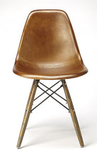 Medium Brown Leather Dining Chair