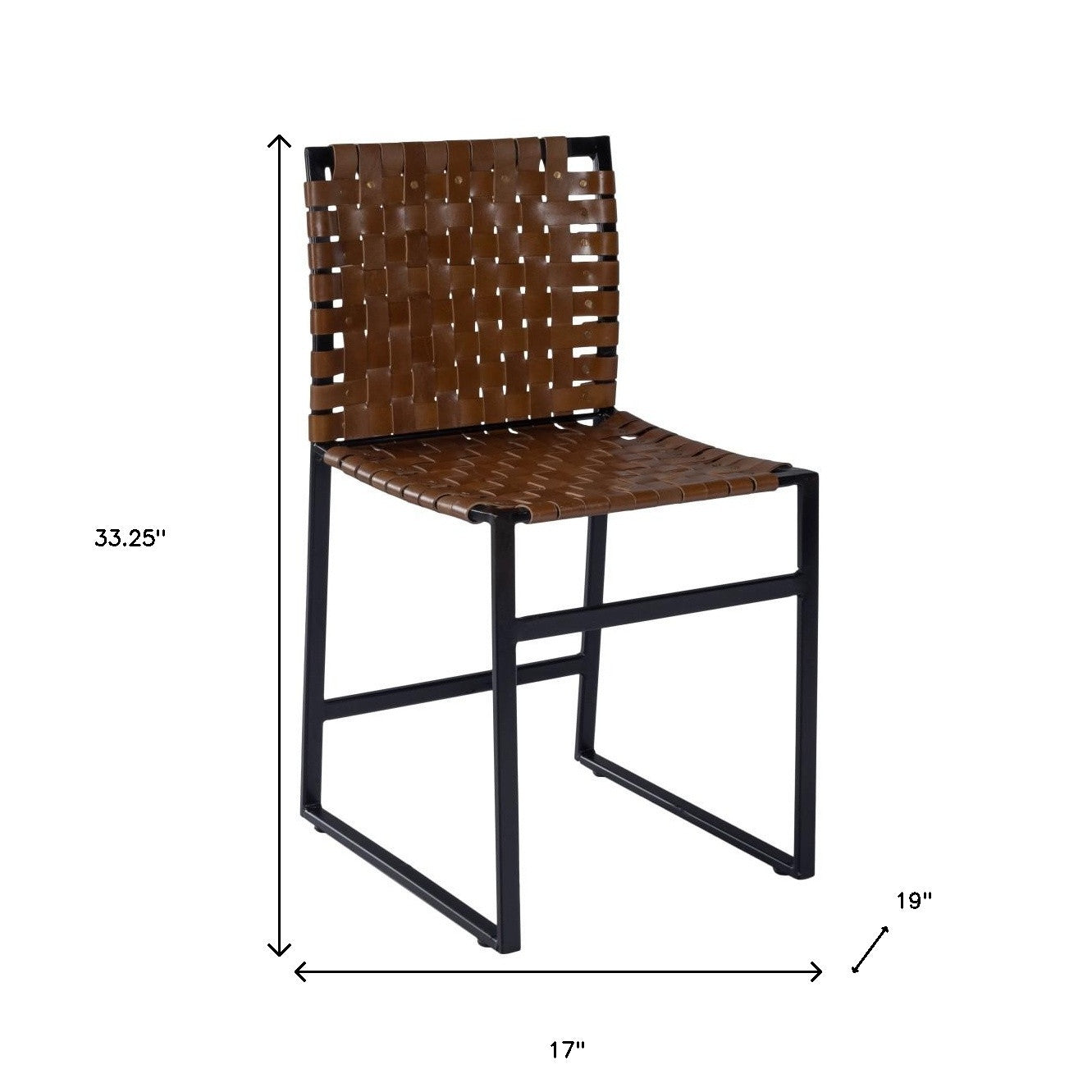 Brown Woven Leather Chair