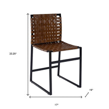 Brown Woven Leather Chair