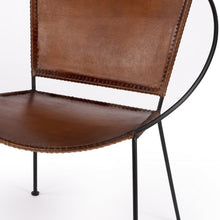 Modern Ring Shape Brown Leather Accent Chair