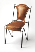 Modern Rustic Iron And Leather Side Chair