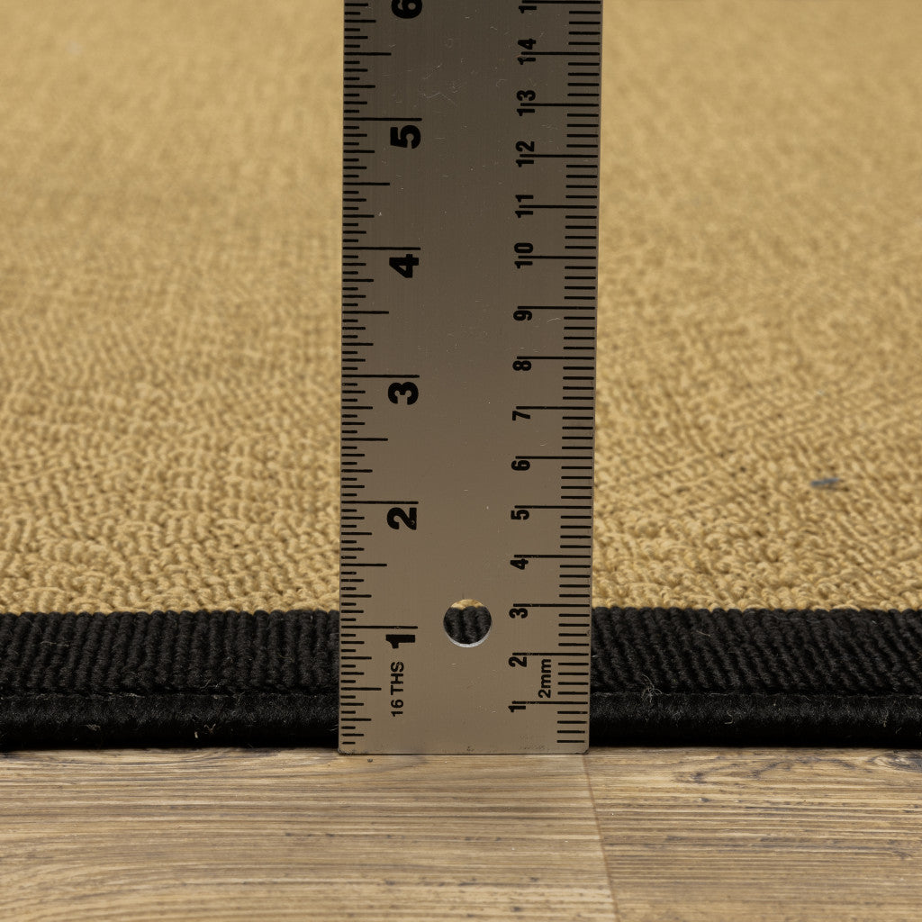 2’X8’ Beige And Black Plain Indoor Outdoor Runner Rug