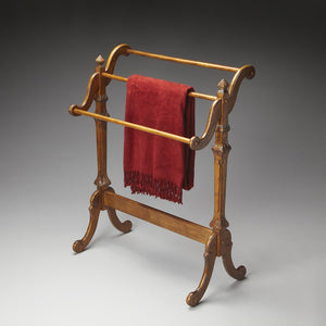 復古橡木毯子架